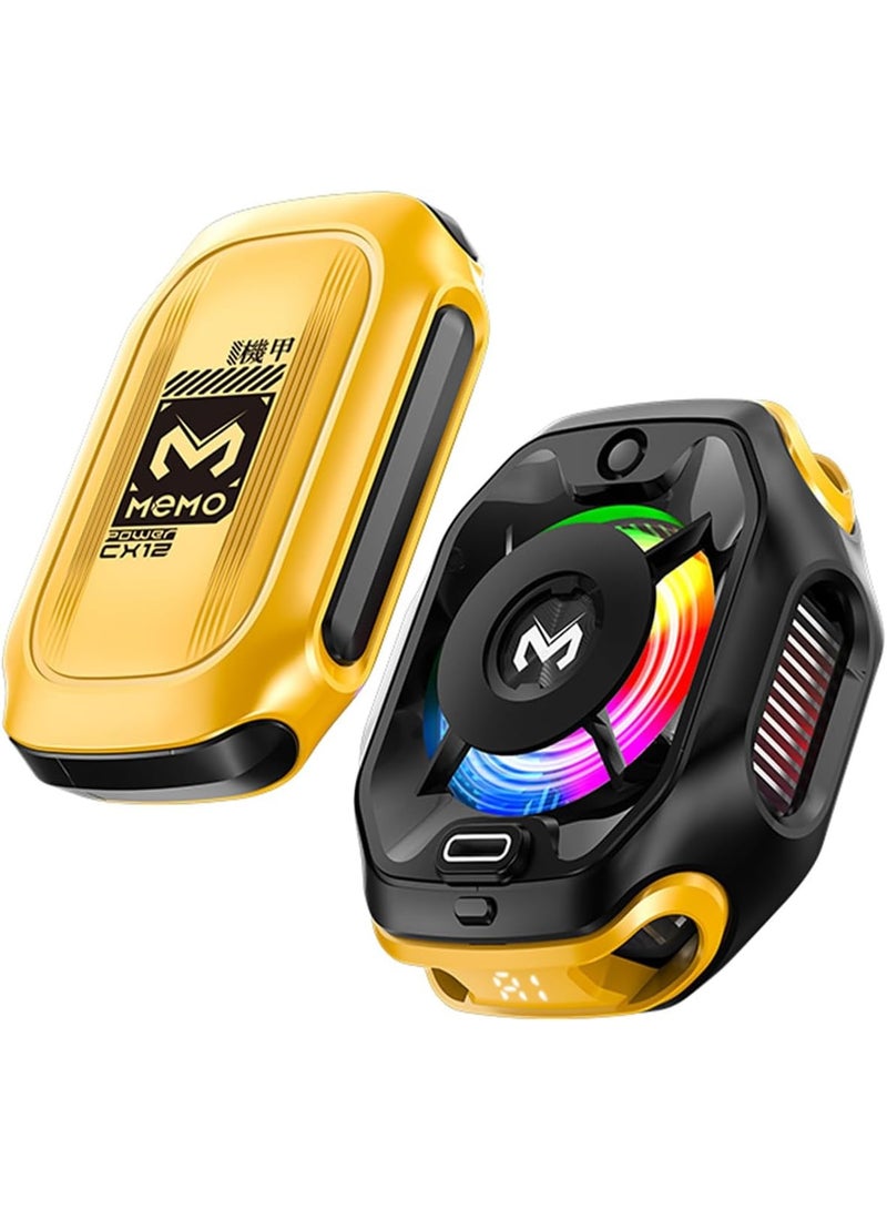 Memo Fast Cooling Mobile Phone Cooler CX12 , Phone Cooler for Gaming With Cable Type-C , Magnetic and Clip Semiconductor Ice Affect Refrigerator Radiator, RGB Light, Ultra Quiet , Compatible with iPhone & Android Gaming Phones - Image 1